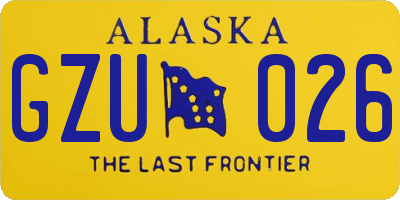 AK license plate GZU026