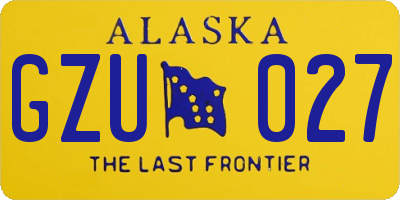 AK license plate GZU027