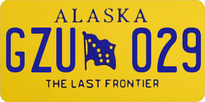 AK license plate GZU029