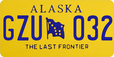 AK license plate GZU032