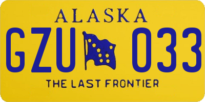 AK license plate GZU033