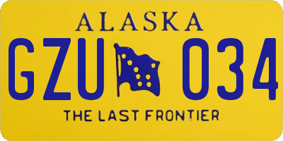 AK license plate GZU034