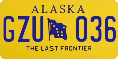 AK license plate GZU036