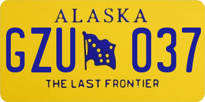 AK license plate GZU037