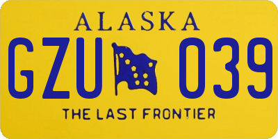 AK license plate GZU039