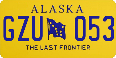 AK license plate GZU053