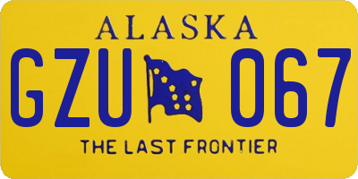 AK license plate GZU067