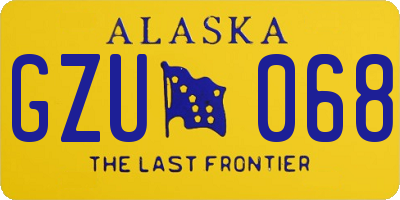 AK license plate GZU068