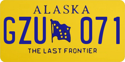 AK license plate GZU071