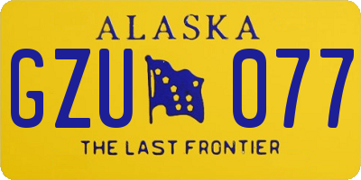 AK license plate GZU077