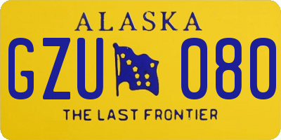 AK license plate GZU080