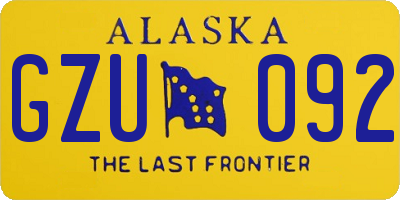 AK license plate GZU092