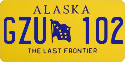 AK license plate GZU102