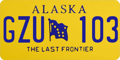 AK license plate GZU103