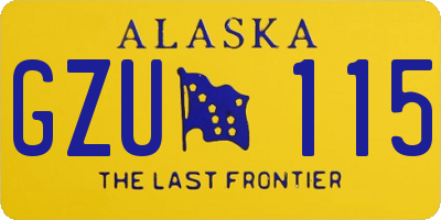 AK license plate GZU115