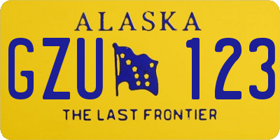 AK license plate GZU123