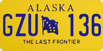 AK license plate GZU136