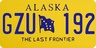 AK license plate GZU192