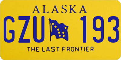 AK license plate GZU193