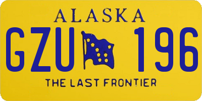 AK license plate GZU196