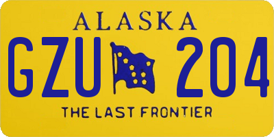 AK license plate GZU204