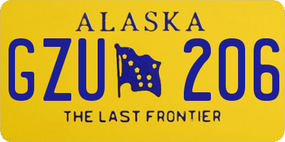 AK license plate GZU206