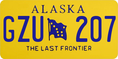 AK license plate GZU207