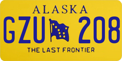 AK license plate GZU208