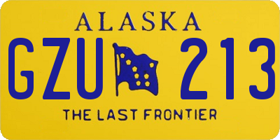 AK license plate GZU213