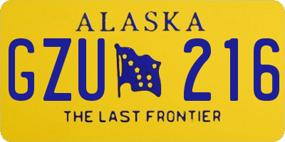 AK license plate GZU216