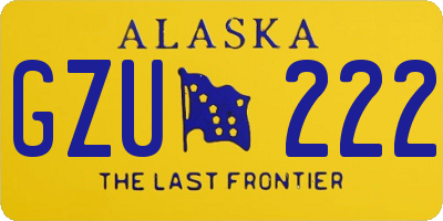 AK license plate GZU222