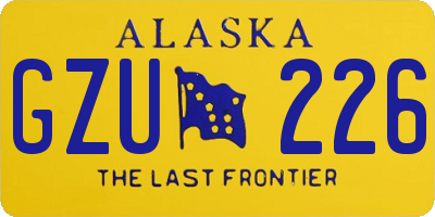 AK license plate GZU226