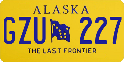 AK license plate GZU227