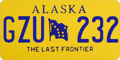 AK license plate GZU232