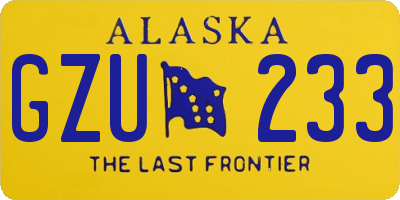 AK license plate GZU233