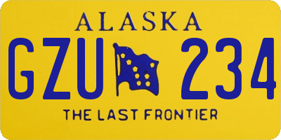 AK license plate GZU234