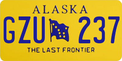 AK license plate GZU237