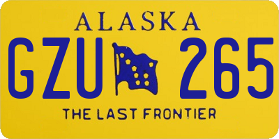 AK license plate GZU265