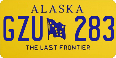 AK license plate GZU283