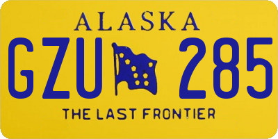 AK license plate GZU285