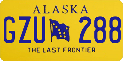 AK license plate GZU288