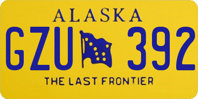 AK license plate GZU392