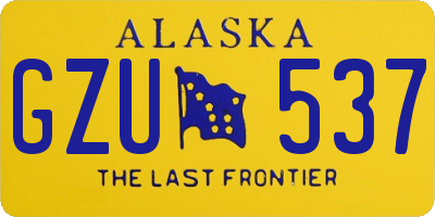 AK license plate GZU537