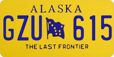 AK license plate GZU615