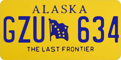 AK license plate GZU634