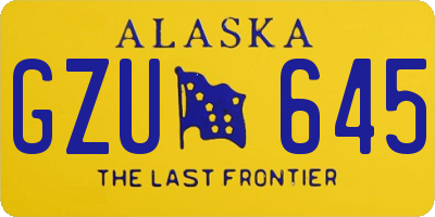 AK license plate GZU645