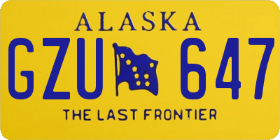 AK license plate GZU647