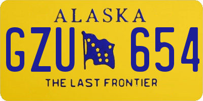 AK license plate GZU654