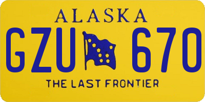 AK license plate GZU670