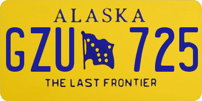 AK license plate GZU725